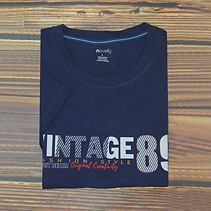 Áo thun nam cổ tròn NOVELTY vải Cotton co giãn,dày dặn 210147N