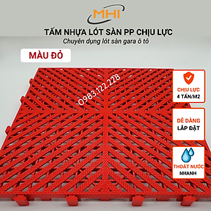 [COMBO 11] Thảm nhựa lót sàn gara ô tô MHI - Cao 2.5 cm / trung tâm chăm sóc xe ô tô, khu vực rửa xe ô tô