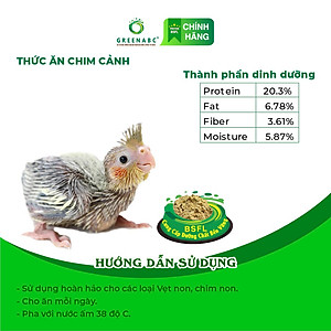 Bột dinh dưỡng cho Vẹt Non, Chim Non GREENABC – Bổ sung dinh dưỡng protein, canxi, lipid - Hộp 280g