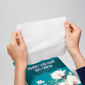 TẶNG MÓC TREO_Khăn vải rút khô đa năng EcoWipes 500Gr túi rút treo tường lau mặt tẩy trang