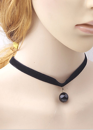 Vòng cổ choker tattoo V3 đính hạt đen