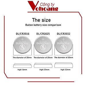 Vỉ 2 Viên Pin Duracell CR2032 / CR2025 / CR2016 Lithium 3V - Hàng chính hãng