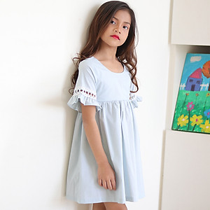 Đầm Bé Gái KIKA Ren Tay K120 - Xanh Ngọc
