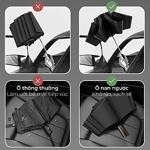 Ô dù tự đông thông minh Nason Umbrella The Arthur tự động đóng mở 2 chiều, tay cầm phủ kim loại cao cấp màu Bronzo, dù tự động gấp ngược, chống gió bão cấp 6