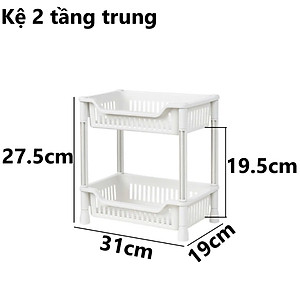 Kệ chữ nhật 2 Tầng , Kệ nhựa đựng đồ đa năng , kệ lắp ráp 2 tầng Việt Nhật 5538 - Hàng chính hãng ( Giao màu ngẫu nhiên) 