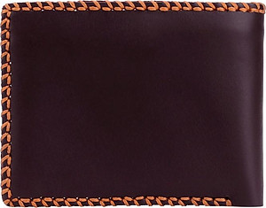 Ví nam da bò Huy Hoàng đan viền màu nâu HT2136