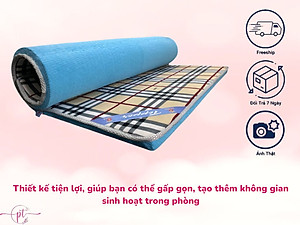 Nệm Cao Su Trải Sàn 3 Lớp Eron Êm Ái Và Thoáng Mát Dày 5cm Đủ Size Giao Màu Ngẫu Nhiên - Tặng Kèm Drap Nệm