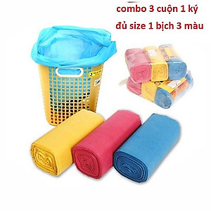 03 Cuộn Túi Đựng Rác Màu Tự Hủy Nặng 1kg