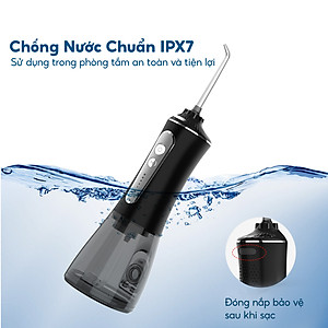 Tăm nước cầm tay h2ofloss hfp11, phiên bản mới nhất với dây sạc usb Type C và tăng cường khả năng chống nước