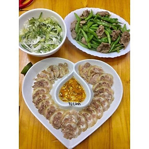 Đĩa tim sứ trắng Bát Tràng (hàng đẹp)