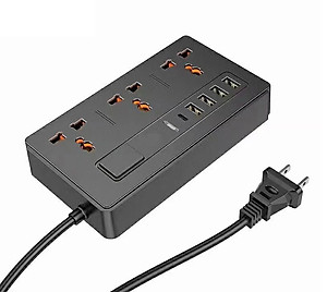 Ổ điện cao cấp đa năng, thông minh 4 cổng USB, 3 cổng AC 220V OLAPLE an toàn chống giật, chống cháy nổ an toàn - Hàng nhập khẩu