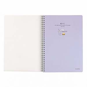 Vở lò xo kép Caro B5 bìa nhựa Klong- 120 trang; MS: 575 - Xanh