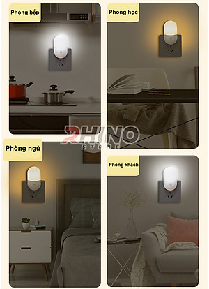 Đèn ngủ 2 màu Rhino L802, nhẹ nhàng tiết kiệm điện - Hàng chính hãng