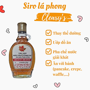 Siro Lá phong làm bánh siro dùng pha chế thức uống, làm bánh - 236ML Hiệu Cleary's CANADA