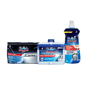 Combo phụ gia: Nước làm bóng 500ml + Dung dịch vệ sinh máy 250ml + Muối rửa chén bát 1kg