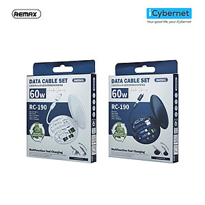 Bộ cáp sạc nhanh đa năng REMAX Wanbo Series 60W RC-190 - Hàng chính hãng