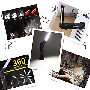 Đèn pin sạc có đế từ tính 5 chế độ Đèn pin xoay 360 °, Cắm trại ngoài trời, Câu cá, Đi bộ đường dài, Sửa xe, Đèn lồng khẩn cấp