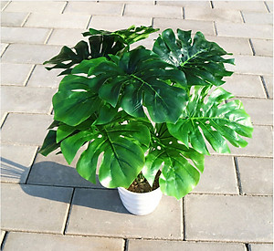 Cây hoa giả hoa nhựa monstera bonsai MeeFlower