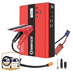 Kích Bình Ô Tô, Bộ Kích Ắc Quy Ô Tô Đa Năng 4IN1 Soulor Kích Điện Ô Tô, Bơm Lốp Ô Tô, Sạc Dự Phòng, Đèn Pin - Hàng Nhập Khẩu