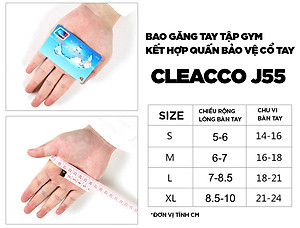 Bao găng tay tập gym kết hợp quấn bảo vệ cổ tay Cleacco J55 - Hàng chính hãng BORO SPORT