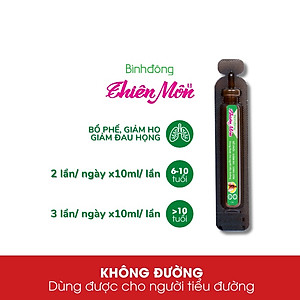 Bình Đông Thiên Môn Không đường ống 10ml - Giảm ho, Giảm đờm, Bổ phổi dạng ống tiện lợi