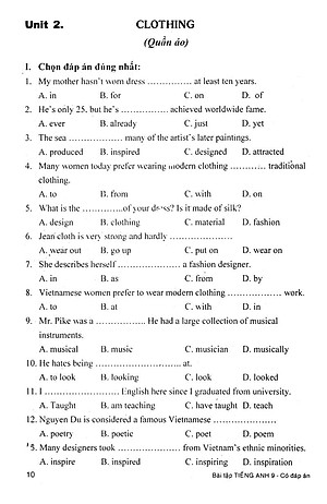 Sách Bài Tập Tiếng Anh Lớp 9 ( Có Đáp Án )