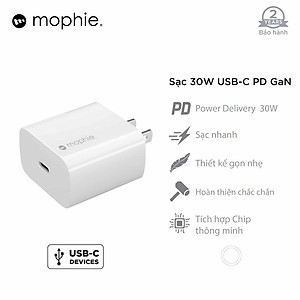 Sạc nhanh dành cho iPhone Mophie PD 30W USB-C - Hàng chính hãng