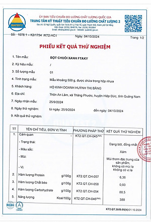 Bột Chuối Xanh - 29.9% Tinh Bột Kháng, nguyên xơ, không đường, không chất bảo quản - Nguyên Chất ( Đã Kiểm Nghiệm )