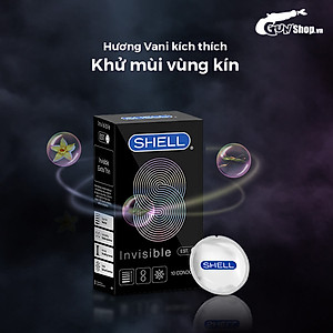 [Hộp 10 cái] Bao cao su Shell Invisible - Siêu mỏng, chống tuột, kéo dài thời gian