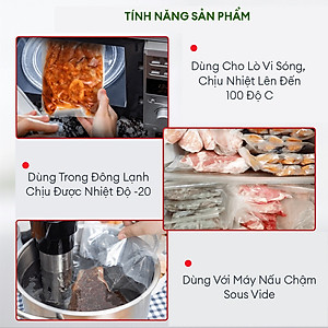 Túi Hút Chân Không 1 Mặt Nhám Dạng Cuộn B2D Roll (Cuộn Dài 5M). Làm Từ Hạt Nhựa Nguyên Sinh Cao Cấp Tiêu Chuẩn Vệ Sinh ATTP, Không Chứa Chất Gây Ung Thư, Dùng Được Trong Lò Vi Sóng. Hàng Chính Hãng Chất Lượng Cao Cấp.