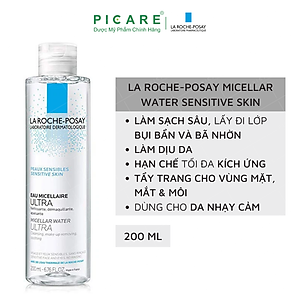 Nước Tẩy Trang Làm Sạch Sâu Cho Da Nhạy Cảm La Roche-Posay Micellar Water Ultra Sensitive Skin 200ml