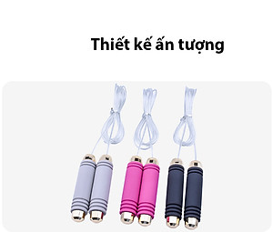 Dây Nhảy Tập Thể Dục Cao Cấp Tại Nhà Lõi Thép Cao Cấp, Viền Tay Cầm Hình Kim Cương Chính Hãng Cao Cấp KitAcoom