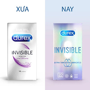 Bao cao su Durex Invisible Extra Thin Extra Lubricated 1 Hộp 10 Bao