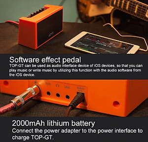 JOYO TOP-GT - Amplifier guitar mini đa năng kết nối bluetooth 4.0 có app smartphone (Gồm loa, nguồn, dây cáp 3.5mm, sách hướng dẫn) - Hàng chính hãng