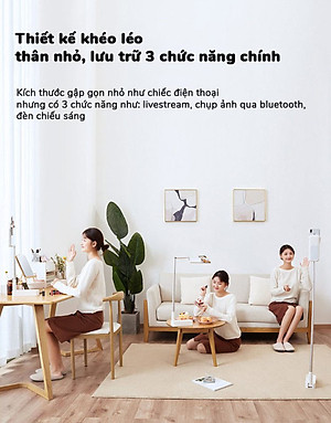 Gậy livestream thông minh kèm đèn DOXG-V6 - Điều chỉnh chiều cao lên đến 1.3m - Góc quay 360 độ - Gấp gọn dễ dàng - Sử dụng pin sạc dung lượng cao - Ánh sáng 3 màu, 7 chế độ - Kèm remote bluetooth chụp hình, quay phim từ xa