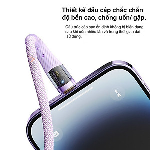 Dây sạc nhanh ip PD 33W Rockspace Z21 typeC to IP sạc nhanh dây dù Hàng chính hãng bảo hành 1 năm 1 đổi 1