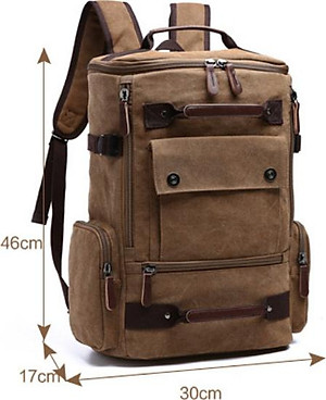 Balo Nam Thời Trang Du Lịch Cỡ Lớn Vải Bố Canvas Bền Chắc Phong Cách mới Dành Cho Đi Học, Dã Ngoại, Đi Phượt, Đựng Laptop (14-17")