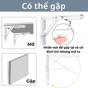 Bộ 2 ke xếp thông minh cho bàn xếp gọn - EKe gập, ke xếp gắn tường 47wood