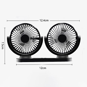 Quạt Đôi Mini Công Suất Lớn, Bền Bỉ, Quay 360 Độ - Dùng nguồn USB Tích Hợp Dùng Trên Xe Ô Tô, Bàn Làm Việc Có 3 Cấp Độ Gió - Tặng Chai Tinh Dầu Thiên Nhiên 10ml