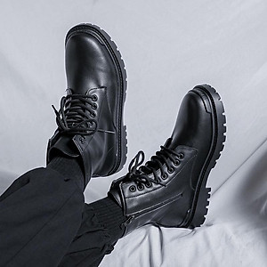 [Da Xịn Không Nhăn] Giày Martin Boot Nam Cổ Cao Collection của Anh (đế cao 7cm.)