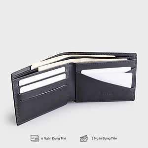 Ví nam da thật họa tiết sọc ngang Lata LVN122