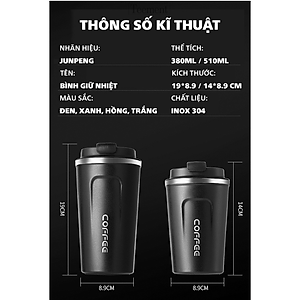 Cốc Giữ Nhiệt Coffeeholic Teement Inox 304 Dung Tích 510ml Cao Cấp Kiểu Dáng Hàn Quốc Cầm Tay Sang Trọng- Hàng Chính Hãng