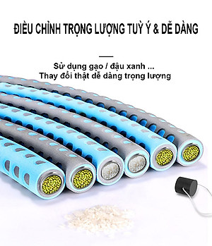 Vòng Lắc Eo Giảm Mỡ Bụng Ống Thép Bọc Mút Xốp - Tùy Chỉnh Độ Nặng - Chính Hãng miDoctor