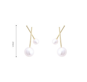 Bông tai chữ X ngọc trai