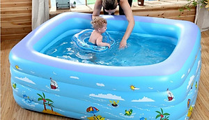 Bể bơi bơm hơi trẻ em chính hãng D Danido, Phao bơi cho bé 1.2m/1.5m/1.8m chất lượng, bền đẹp, 2 tầng - 3 tầng, dày dặn, chống trượt, Bể bơi cho bé, Hồ bơi nhân tạo