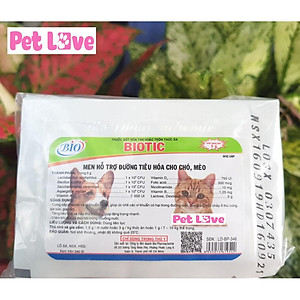 1 hộp (50 gói) men tiêu hóa Biotic cho chó mèo
