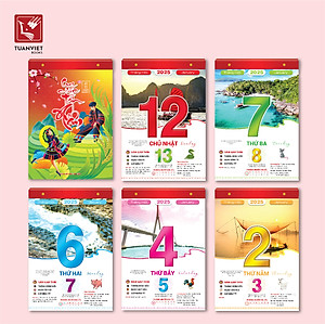 LỊCH BLOC 2025 TUANVIET BOOKS - Block lịch kích cỡ (24x35cm, 20.5x30.5cm, 17x24cm, 10x14.5cm) - Mẫu ngẫu nhiên
