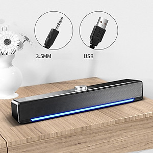 Loa Vi Tính V196 Bản Nâng Cấp - Bass Êm, Âm Thanh Siêu Trầm - Công Suất 6W - Hàng Chính Hãng