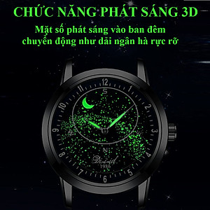 Đồng hồ cơ nam tự động DIZIZID Automatic chính hãng - Dây da cao cấp - Chống nước tốt - Thiết kế dải ngân hà dạ quang chuyển động độc đáo DZCTD99
