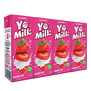 Thùng 48 Hộp Sữa Chua Uống Hương Dâu Vinamilk (170ml)